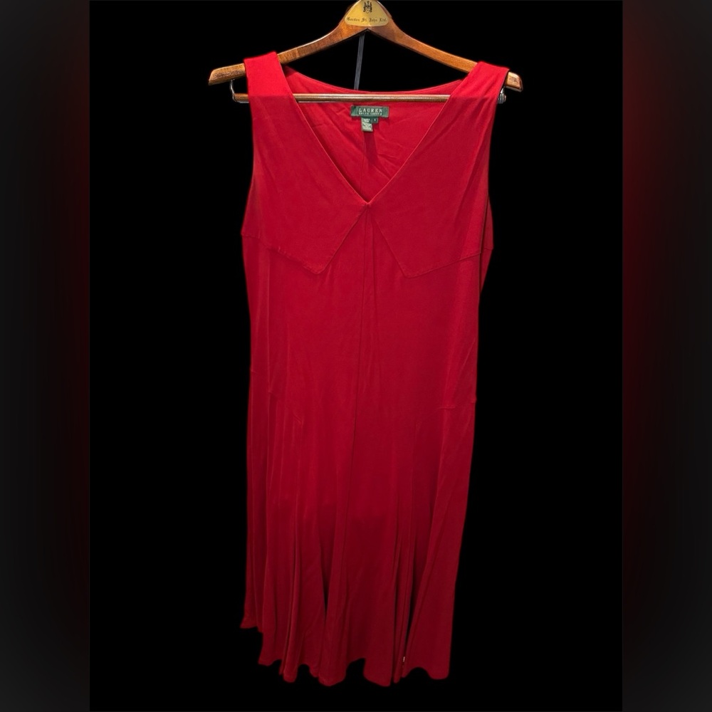 Lauren Ralph Lauren Red Sleeveless Midi Dress